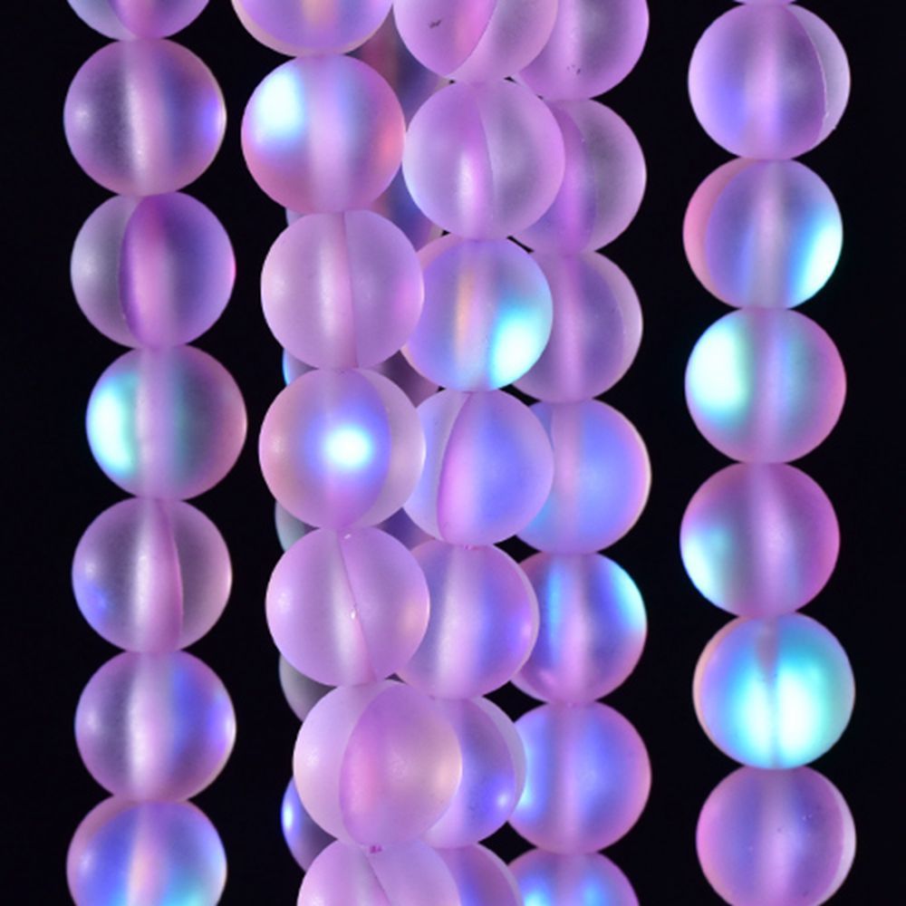 Picture of Synthetic Frosted Moonstone Loose Beads Imitation Glitter Stone Round Beads DIY Bracelet Necklace Jewelry Beaded Accessories B-003