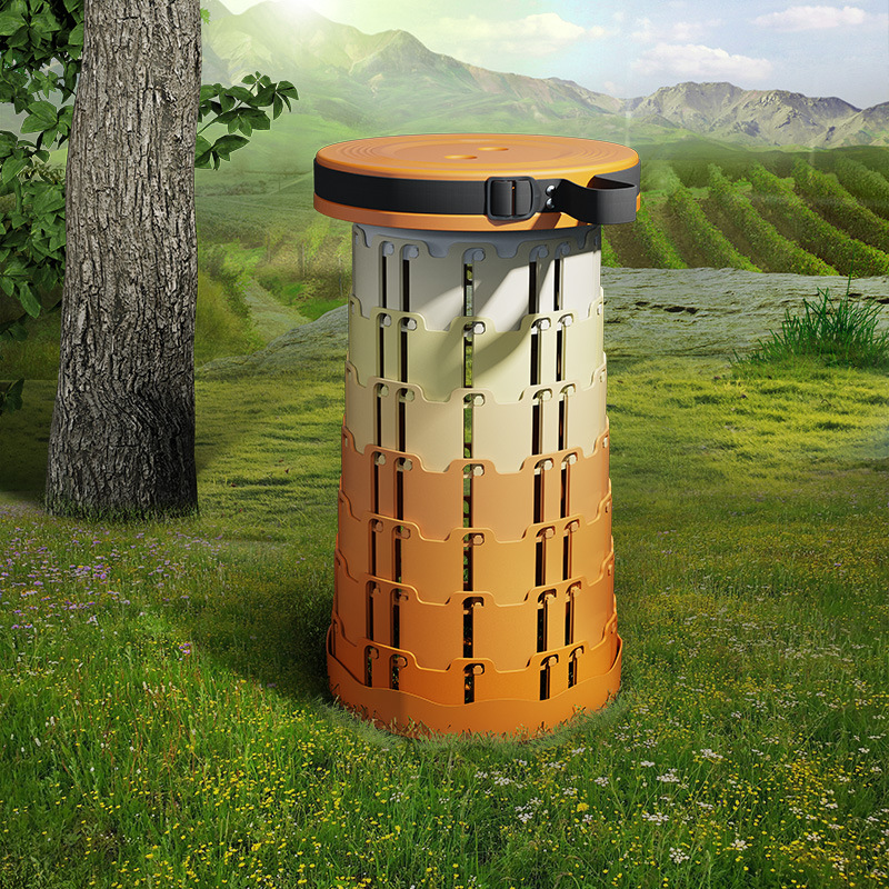 Picture of Traceable Mountain Camping Supplies Outdoor Fishing Chair Queuing Folding Stool Portable Multifunctional Plastic Stretch