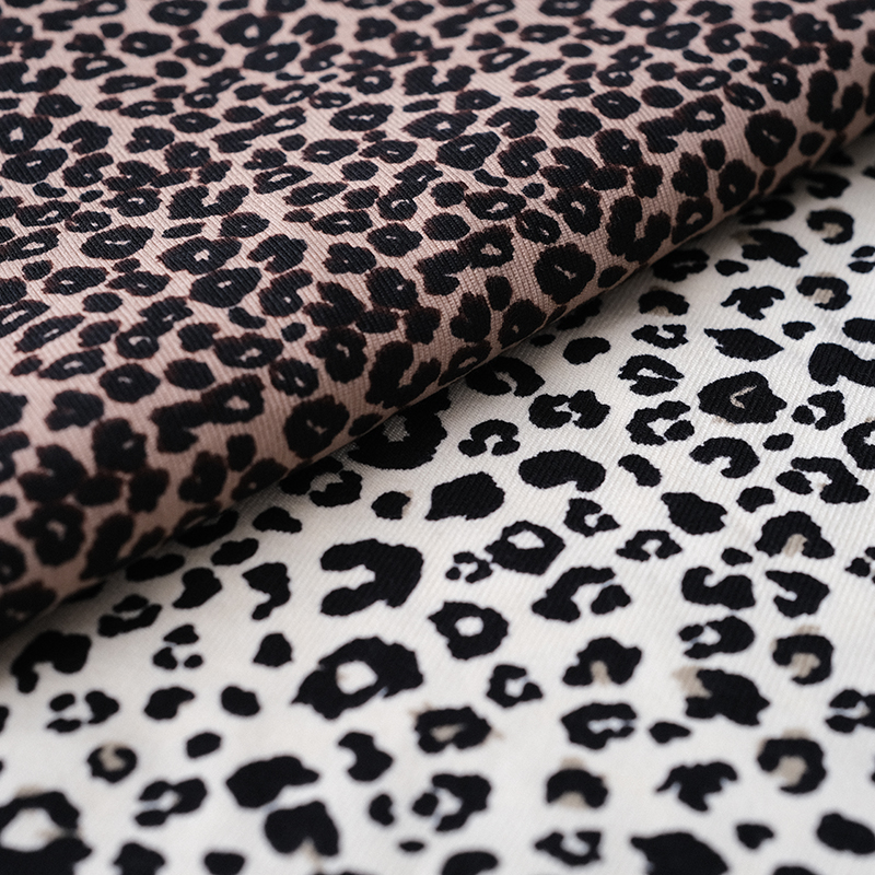 Two-color background leopard print pure cotton fine velvet soft drape anti-wrinkle retro Korean style ins style fabric diy bag fabric