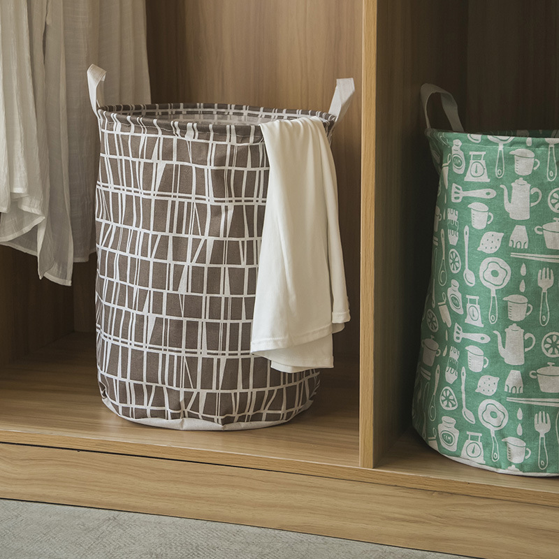 Picture of Nordic style simple laundry basket fabric storage basket home laundry basket dirty clothes storage basket bathroom laundry basket