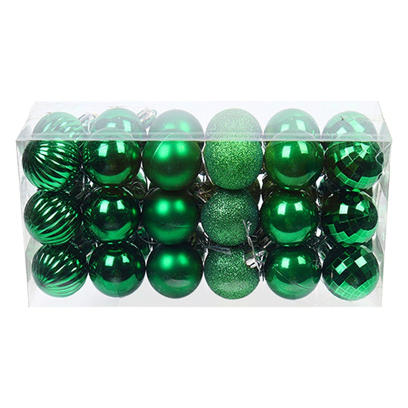 Manufacturer Cross-Border Wholesale Christmas Balls, Christmas Hats, Plastic Hanging Ornaments, Hanging Balls, Christmas Tree Decorations, 4cm36, Special-Shaped Shiny