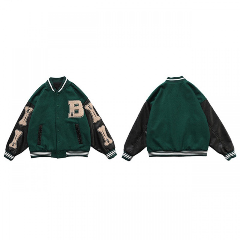 Picture of Varsity Baseball Bomber Jacket Women Hip Hop Harajuku Bone