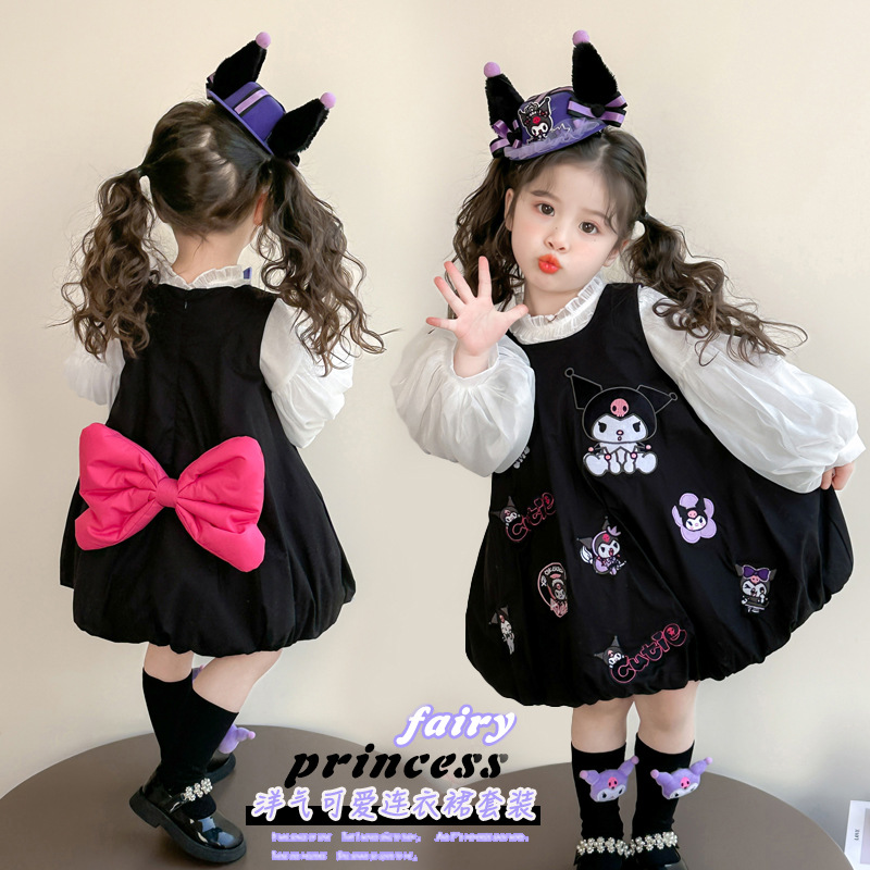 Girls' dress Spring and Autumn New Arrival Western Style Children's Kulomi VANTAPE suit Baby Girl's Spring Lantern Dress