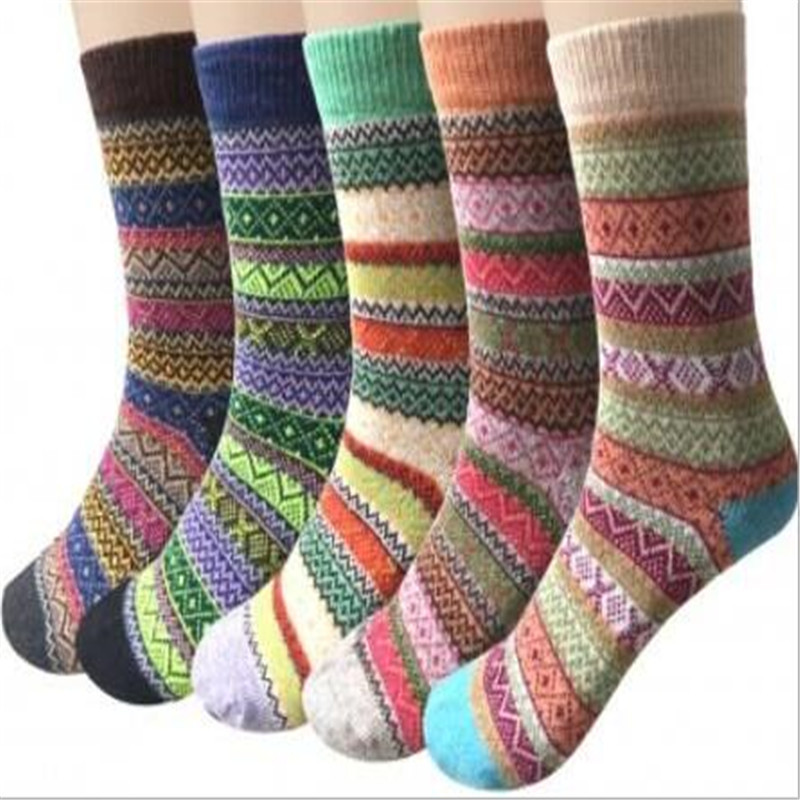 Autumn and Winter New Double-Way Retro Rabbit Wool Socks Women's Ethnic Style Warm Socks [Drop Shipping]