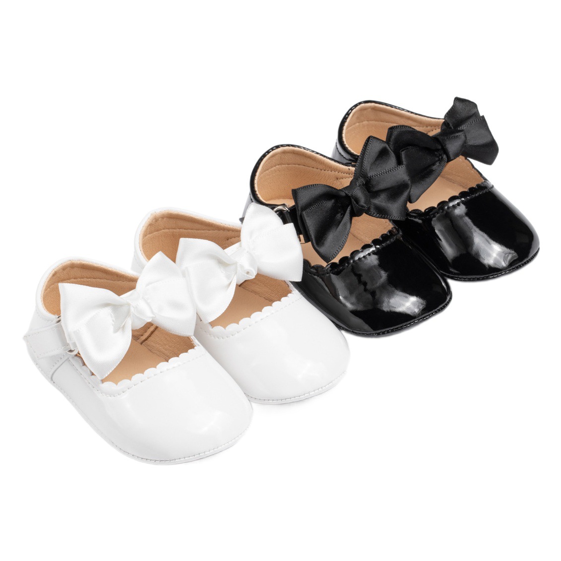 Spring and Autumn New Baby Shoes 0--1 Years Old Baby Shoes Bow Princess Shoes Easiest for Match Rubber Sole Paint Toddler Shoes Foreign Trade
