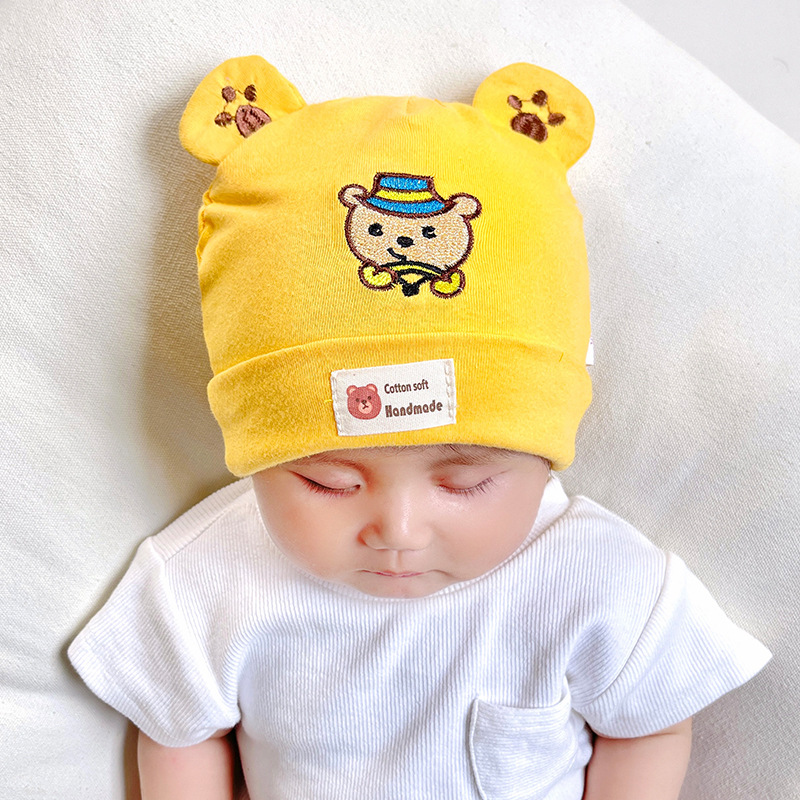 Picture of Katu Bear Infant Hat Spring & Fall 3-6-12 Months Male and Female Baby Pullover Hat Cotton 100-Day Sleeping Hat
