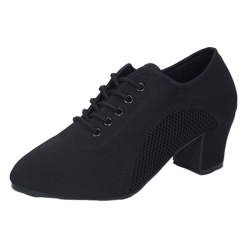 Picture of Latin Dance Shoes Female Adult Soft Sole Teacher Shoes Square Dance Dancing Shoes Sapper Dance Shoes Middle Heel Ballroom Dance Four Seasons