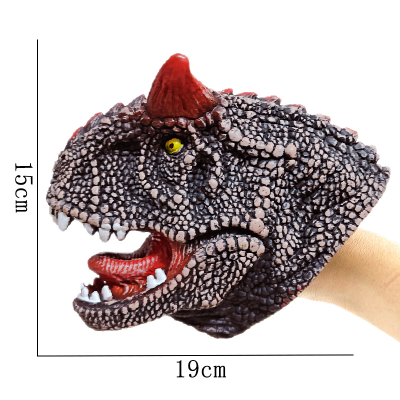 Picture of Dinosaur Hand Doll Gloves Soft Glue Tyrannosaurus Rex Triceratops Shark Simulation Animal Model Stall Shark Arm Toy Cross Border