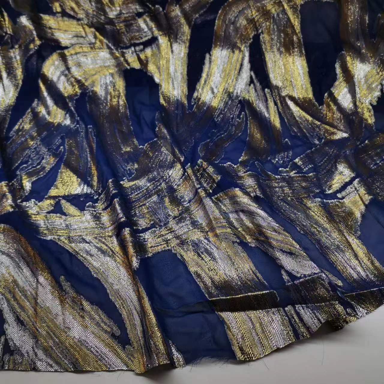 Navy Blue 12 Mm Silkworm Silk Woven Golden Joe Fabric Wide Fashion Skirt Silk Fabric