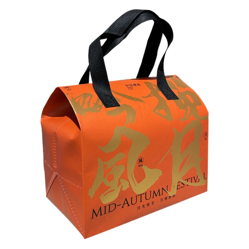National fashion takeaway bag thermal insulation handbag thickened customized disposable catering packing bag non-woven insulation bag