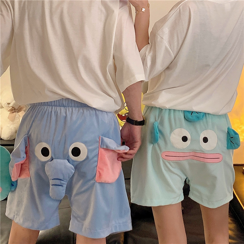 Picture of Three-Dimensional Cute Funny Elephant Shorts Summer Pants for Men and Women Loose Ugly Little Flying Elephant Couple Student Pajamas Pants