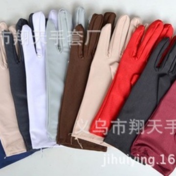 Spandex Protective Gloves/Cold Sun Protection High Elastic Jewelry Gloves // Aerobics White Gloves Cross Border