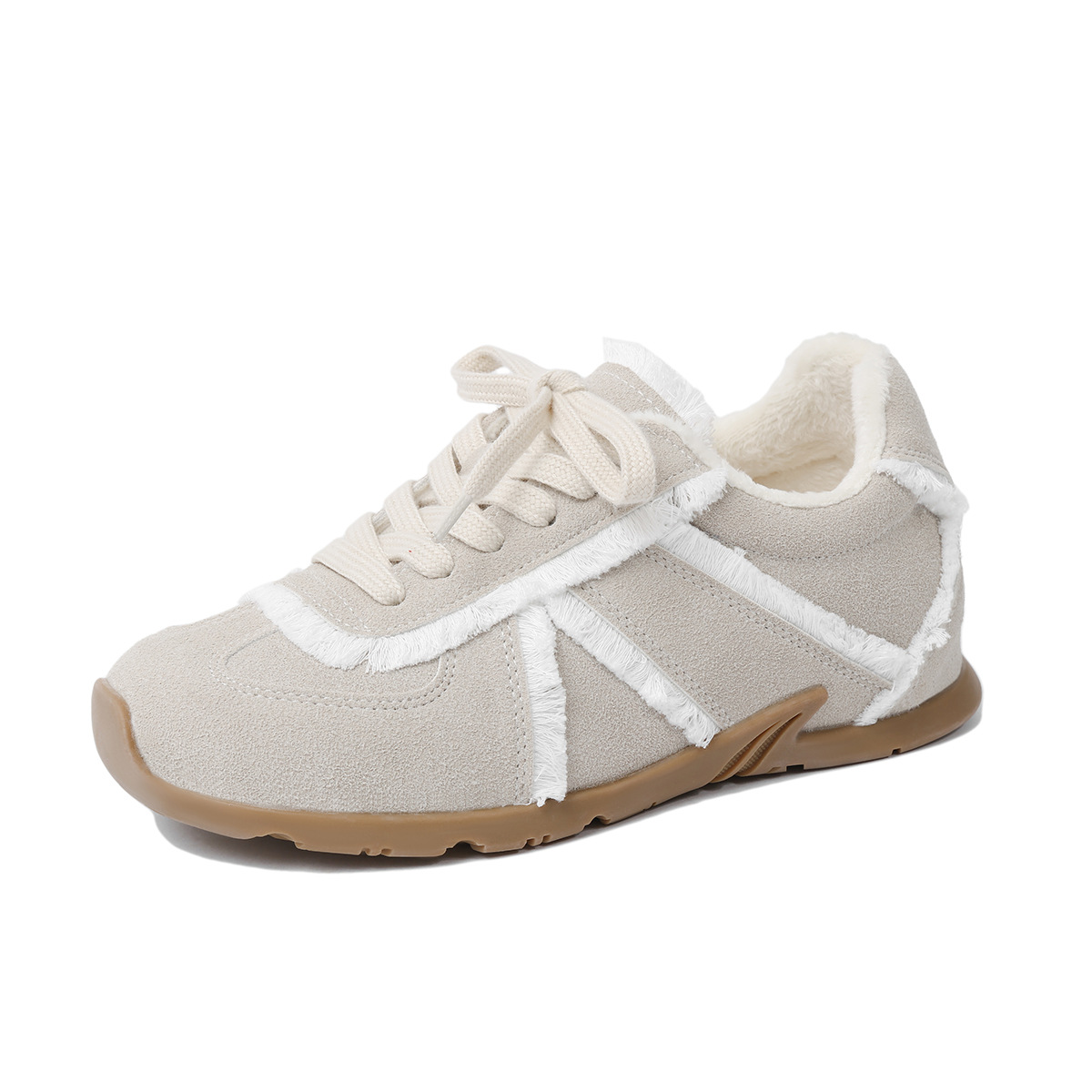 Picture of Thick-soled high-fleece-lined German training shoes women's 2024 autumn and winter new lace-up fur warm small size sports shoes