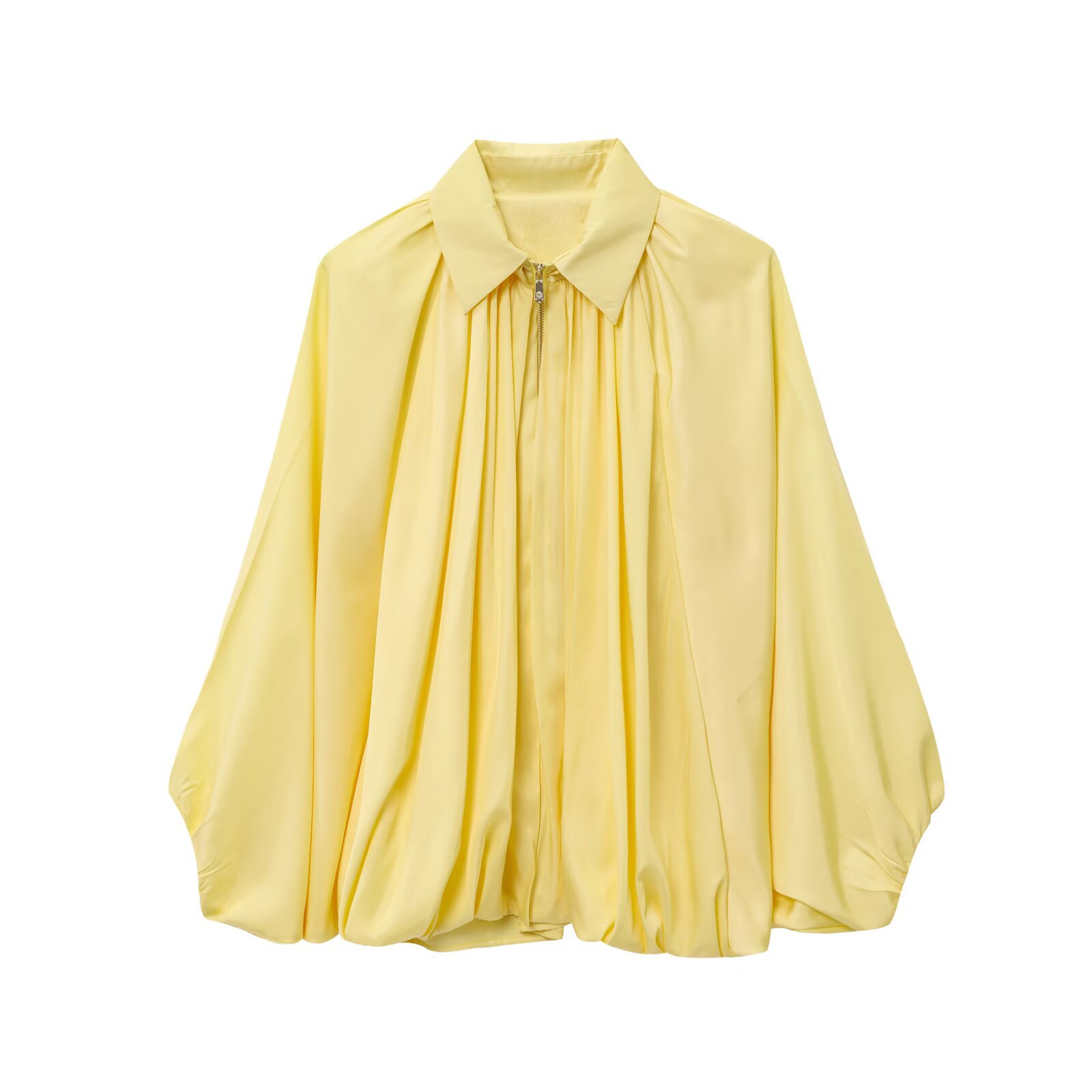 Picture of Women's Solid Color Fashion Puff Shirt Jacket Coat 2025 Spring and Autumn New European and American Style Lapel Long Sleeve Top