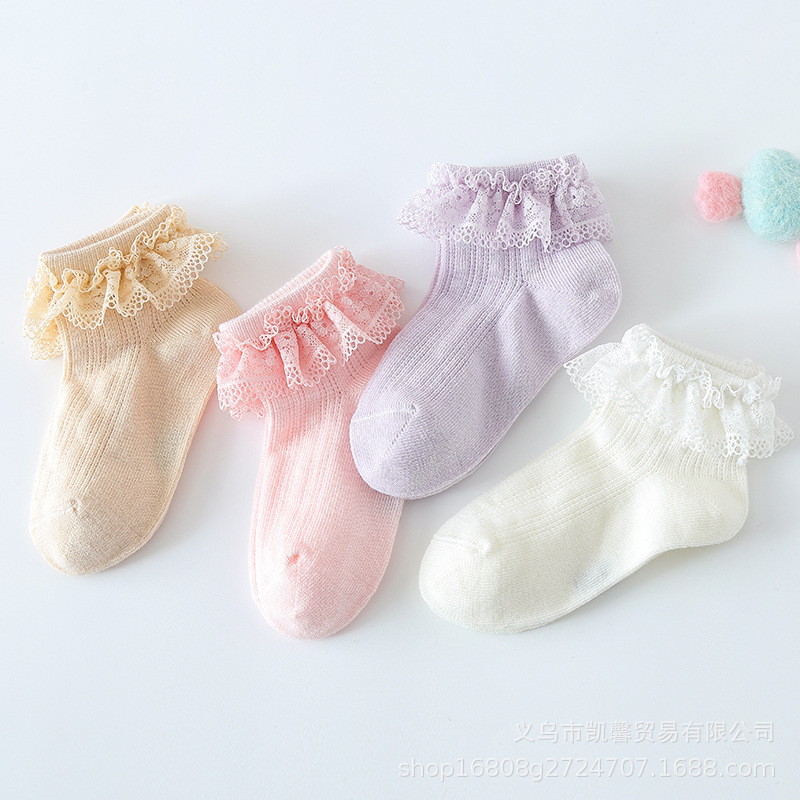 Picture of New Children's Lace Socks Spring and Summer Baby's Mesh Children's Socks Girls Lace Dance Socks Korean Fashionable Women's Socks
