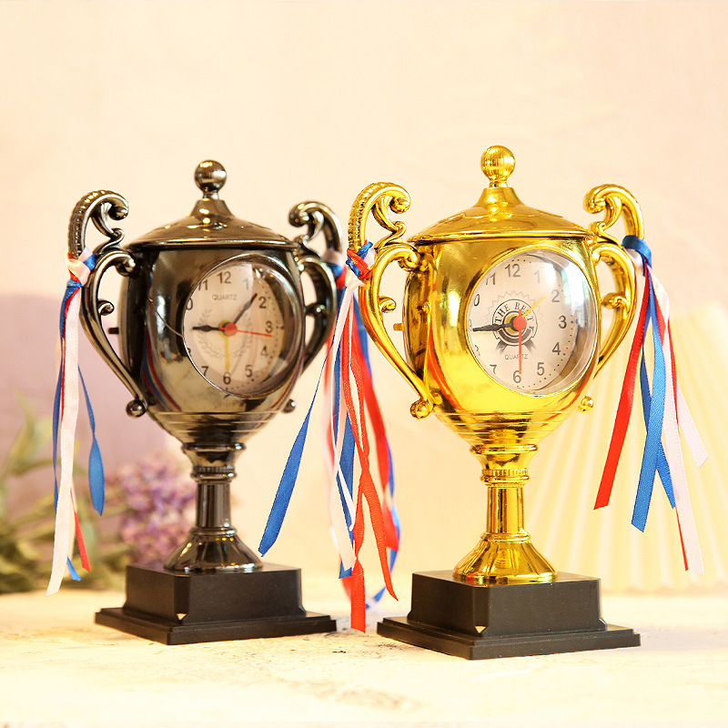 Cross-border Overseas Edition Trophy Alarm Clock Student Bedside Alarm Clock Children Children Learning Clock Holiday Birthday Gift