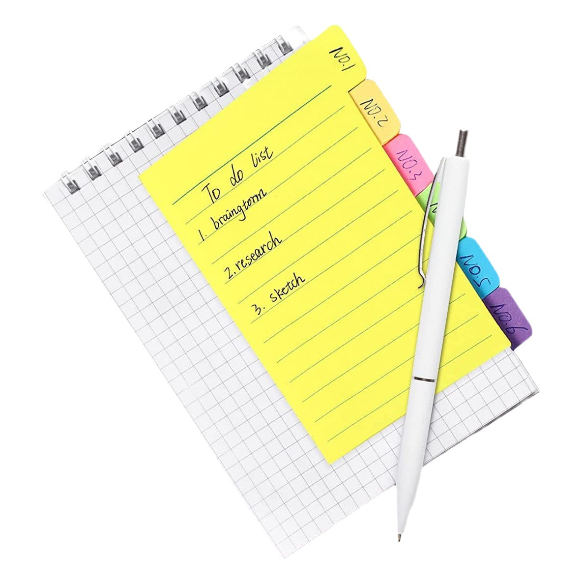Note Pad, Tearable Paper, Daily t Notepad, Simple Horizontal Line Paper, Six-Color Note, Student Meeting Minutes