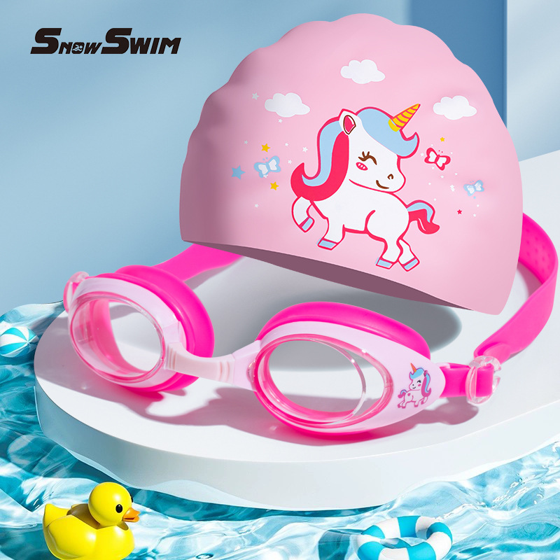 Picture of Children's swimming goggles small frame waterproof anti-fog HD boys and girls professional swimming glasses swimming cap suit diving equipment