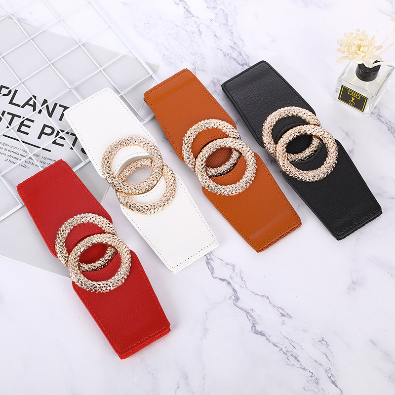 Factory sale Women's elastic belt fashionable elastic wide waist seal new casual matching skirt decorative black belt