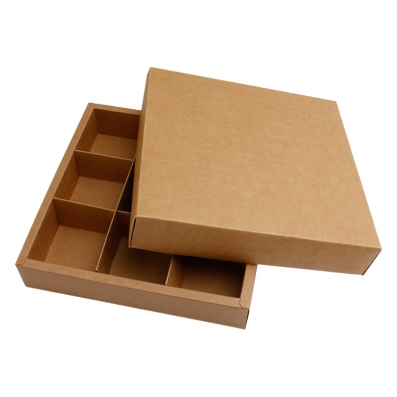 Cowhide Jiugongge Egg Crisp Fresh Meat Moon Cake Box Mid-Autumn Festival Gift Box Moon Cake Portable Gift Box Packing Box