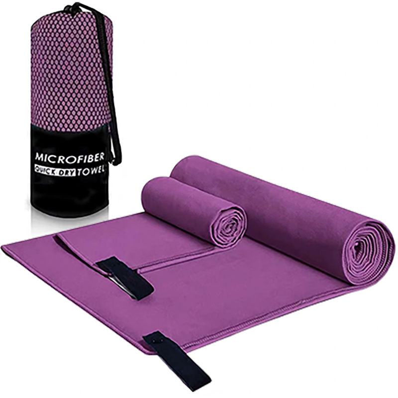 Picture of Quick-Drying Beach Towel Multi-Color Portable Quick-Drying Fitness Sports Towel Outdoor Beach Towel Mesh Bag