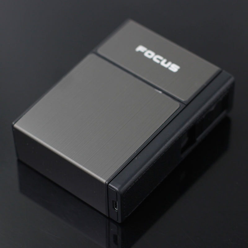 Picture of 035A Rechargeable Cigarette Case Lighter 20 Pack Portable Hard Bag Personality Creative Men's Removable USB Lighter