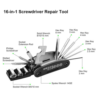 Picture of Bicycle Repair Tool Repair Combination Tire Repair Tool Multifunctional Folding Repair Tool Wrench Set