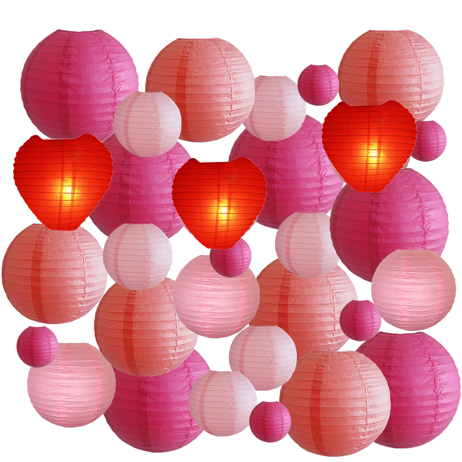 Picture of Spring, Summer, Autumn and Winter Colorfulful Paper Lanterns Round Foldableable Paper Art Combination Set Hanging Lanterns