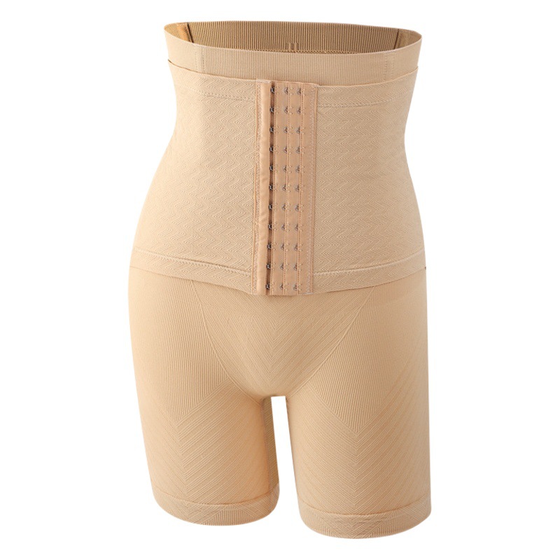 Seamless High Waist Buckle Boxer Abdominal Hip Pants Women's Postpartum Shaped Waist Shaping Body Shaping Belly Bottoming Underwear