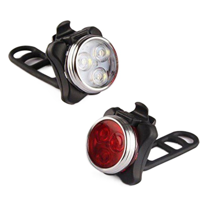 Bicycle Headlight Led Silicone Cycling USB Charging Accessories Cob Warning Tail Light Set Bicycle Accessories