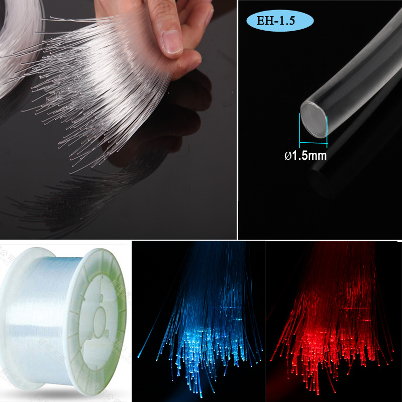 Picture of PMMA plastic optical fiber soft hard end light emitting tail light guide strip light guide concrete light guide rod factory