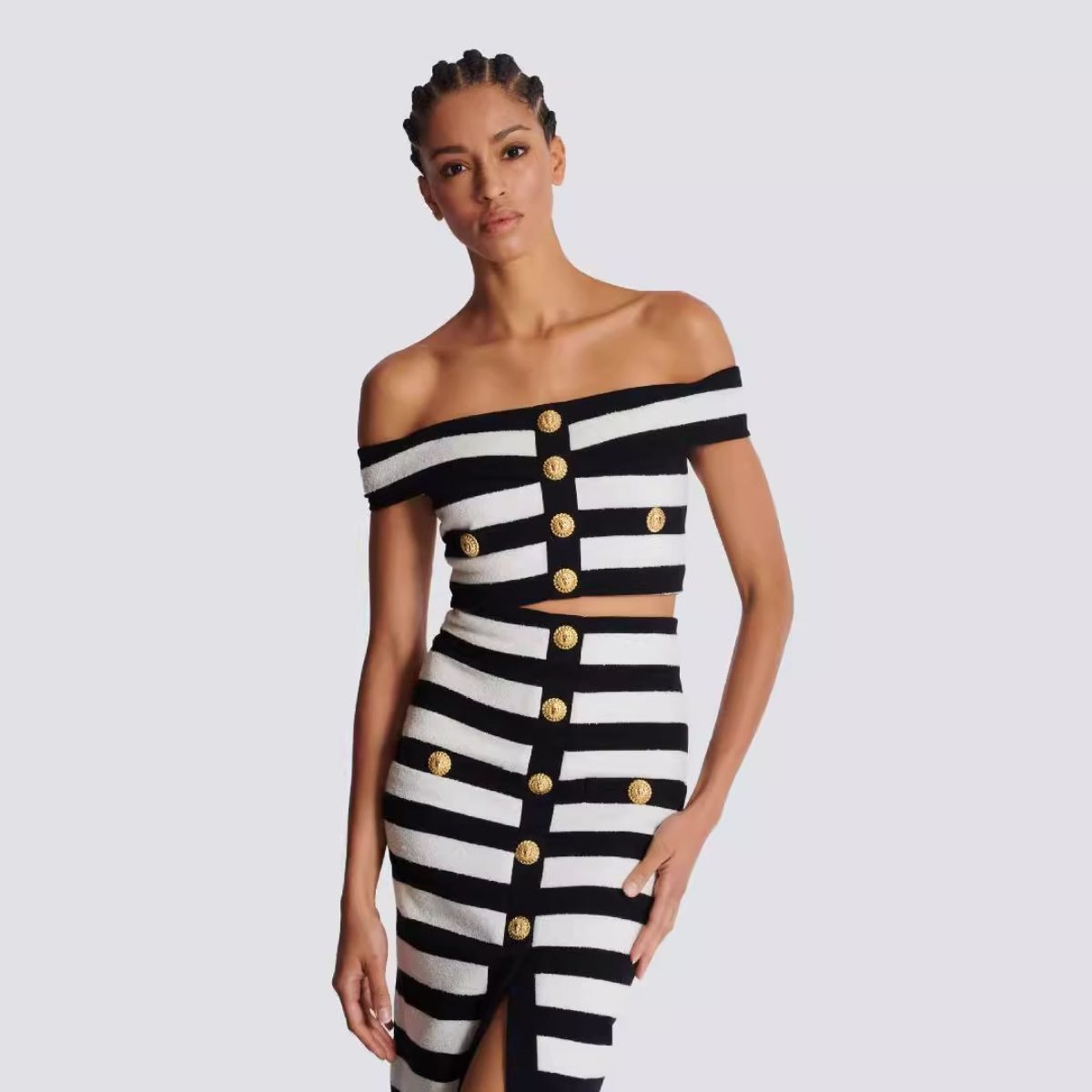 In-Stock 2025 Summer New European and American Socialite Fashion Knitted Sleeveless Tank Dress Quality Cross-Border