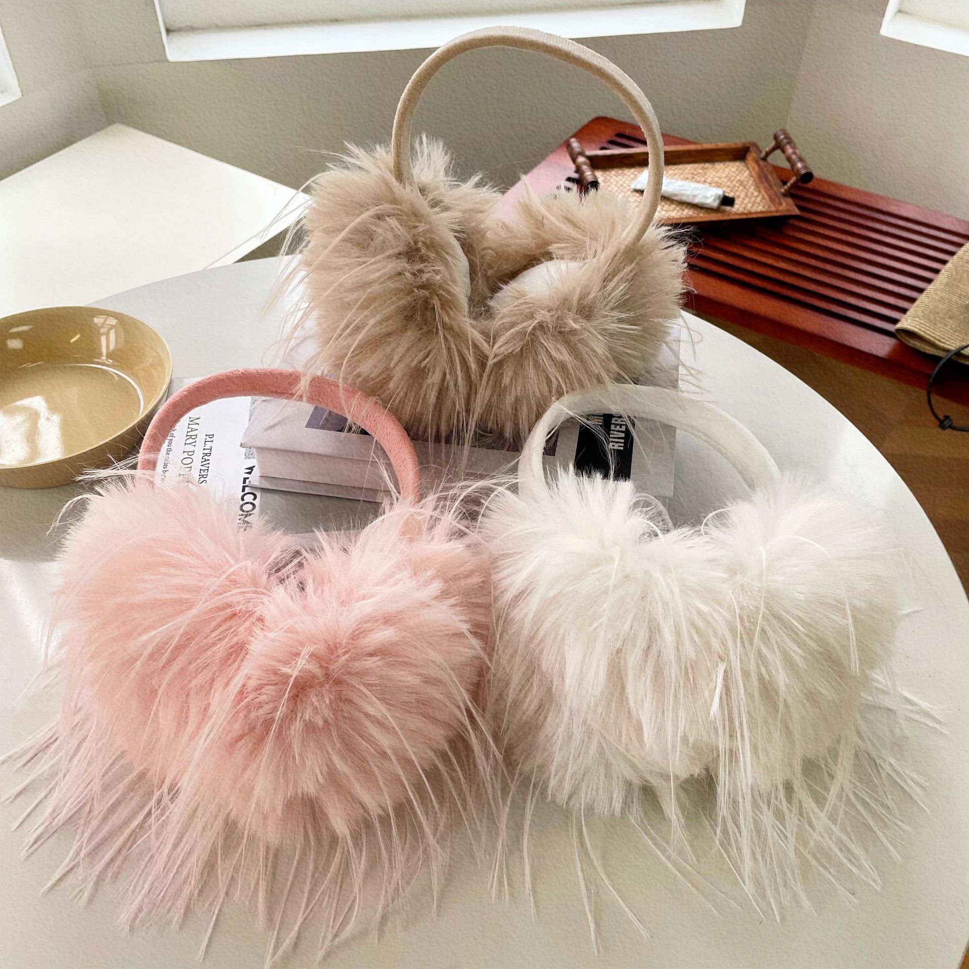 New Ins Style Winter Long and Short Hair Warm Earmguard Women's Foldable Plush Earmguard for Students