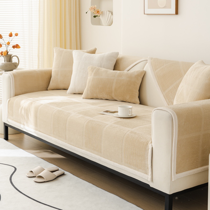 Picture of Autumn and Winter New Sofa Cushion Plush Seat Cushion Sofa Cover Plush Embroidery Modern Simple Non-slip Winter Thickened Cushion