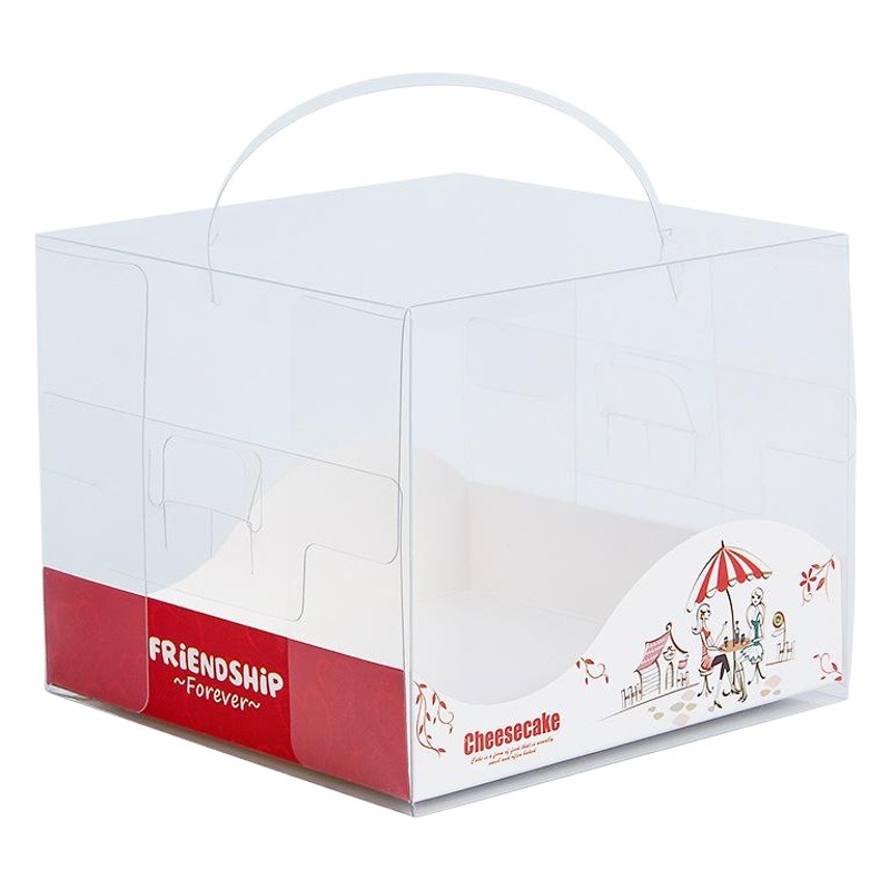 4-inch PET portable cake box baking box mousse box with inner support 4-inch Western cheese cake box