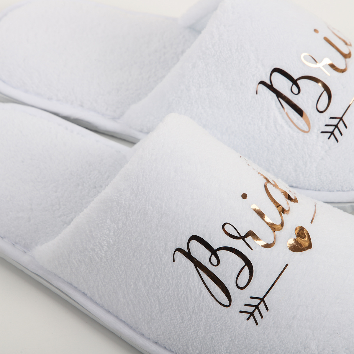 Picture of Wedding Pajamas Party Slippers Gold English Bronzing Letters Bride Bridesmaid Wholesale