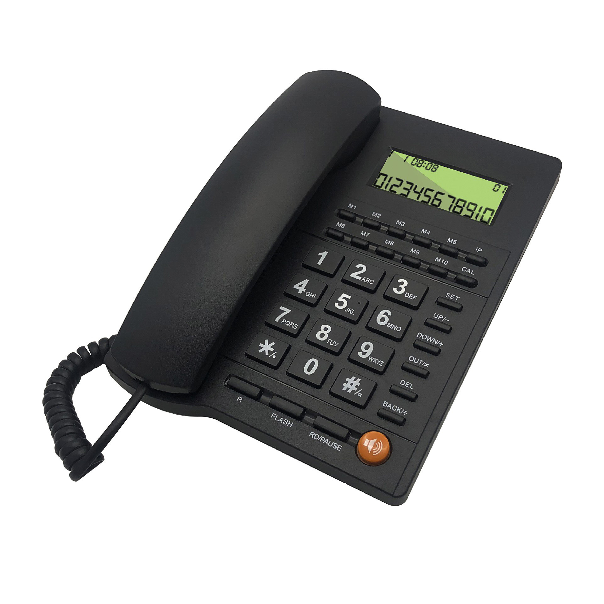Picture of Black Telephone One Button Dial Telephone Home Telephone Office Telephone Caller Display Telephone