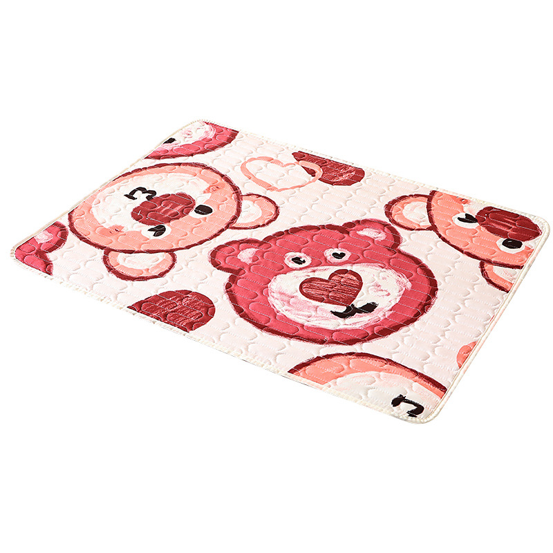 Picture of Comfortable Breathable Korean-style Cartoon Diaphragm Pad for Student Dormitory Anti-side Leakage Auntie Mat for Bedridden Elderly Non-slip Bed Mat