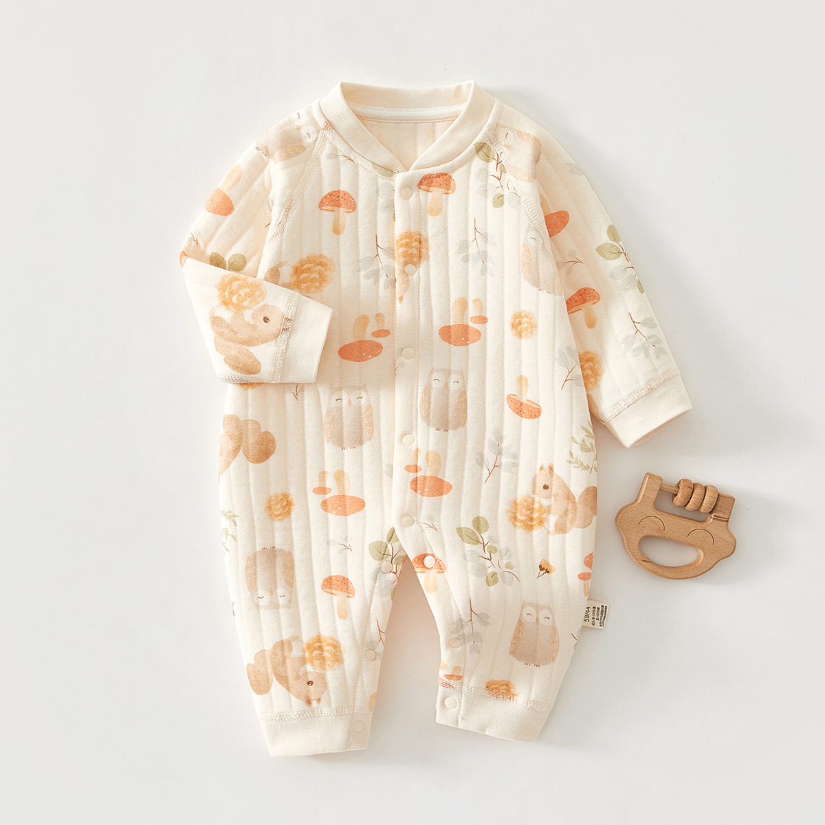 Picture of Baby clothes winter cotton thickened jumpsuit Spring and Autumn Winter newborn male and female baby quilted warm cotton-padded clothes