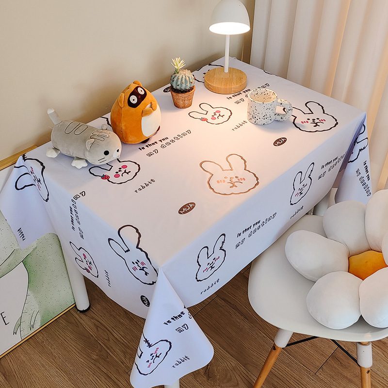Picture of Tablecloth Waterproof and Oil-proof PVC Coffee Table Table Mat Dining Table Tablecloth Picnic Stall Student Desk Dormitory Decorative Cloth