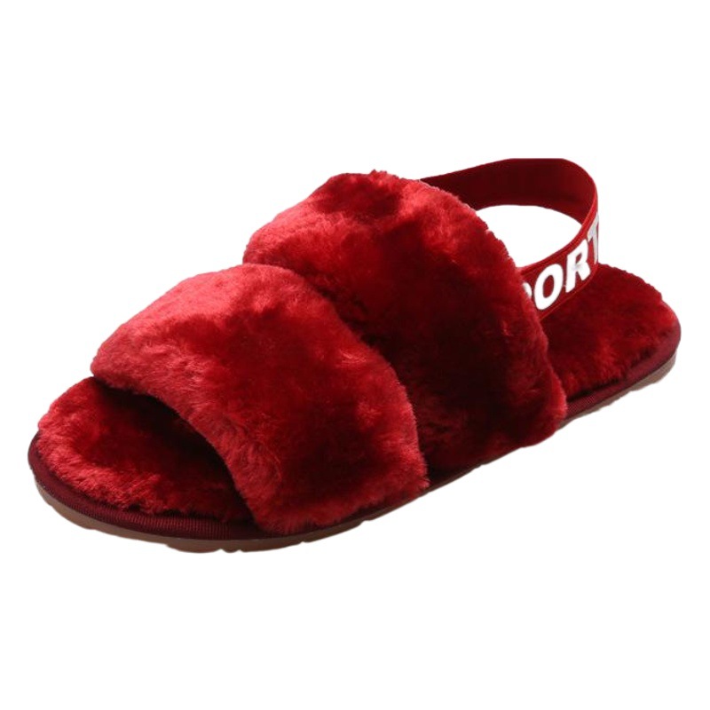 Autumn and Winter Mao Mao Slippers Women's Foreign Trade Amazon plus size Indoor Floor Slippers with Two Open Toe Warm Cotton Slippers