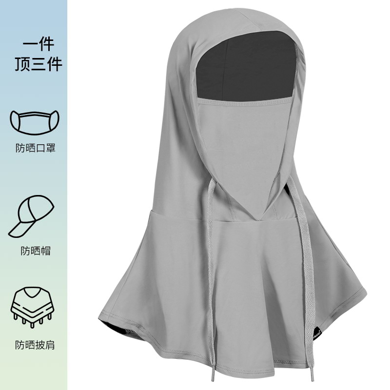 Picture of Outdoor Cycling Sun Hat, Sun Protection Mask, Large Size Neck Guard, Full Face Uv Protection, Ear Hanging, Ice Silk Face Covering