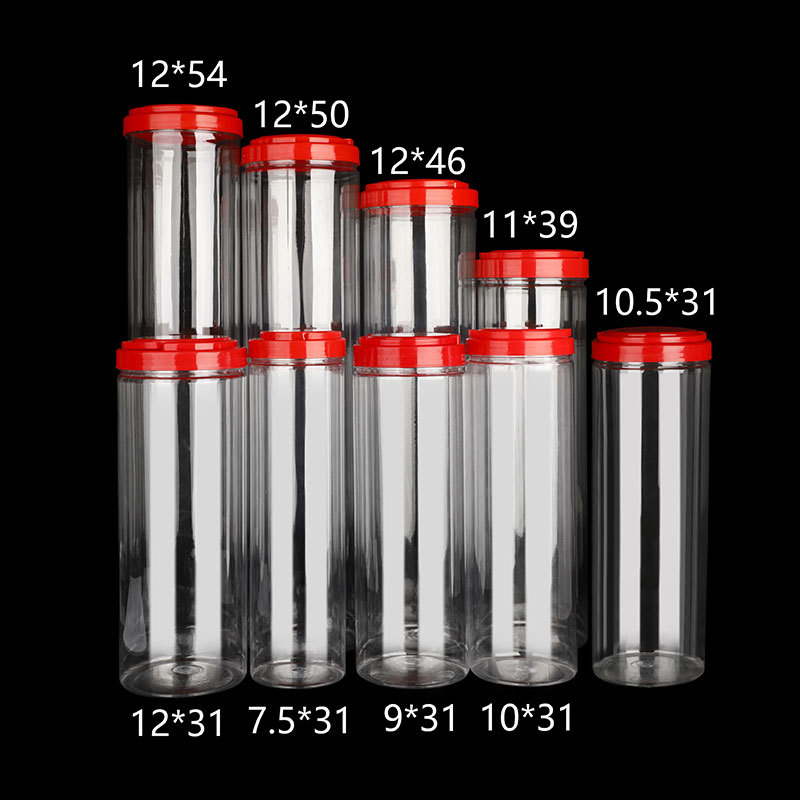 Picture of Factory Straight Hair Pet Tie Bottle Extra Long Transparent Storage Plastic Bottle Sub-Packaging Sealed Bottle Round Straight Bottle
