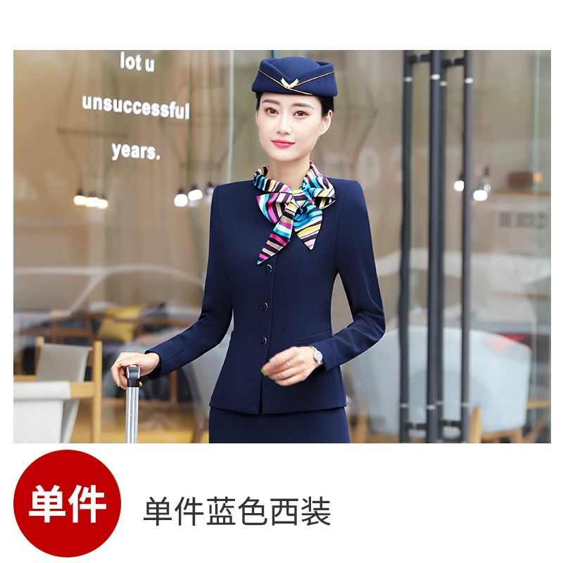 Picture of Stewardess Professional Suit for Women, Autumn and Winter Blazer Dress Set, Beautician Workwear, Hotel Front Desk Uniform, Aviation Work Clothes