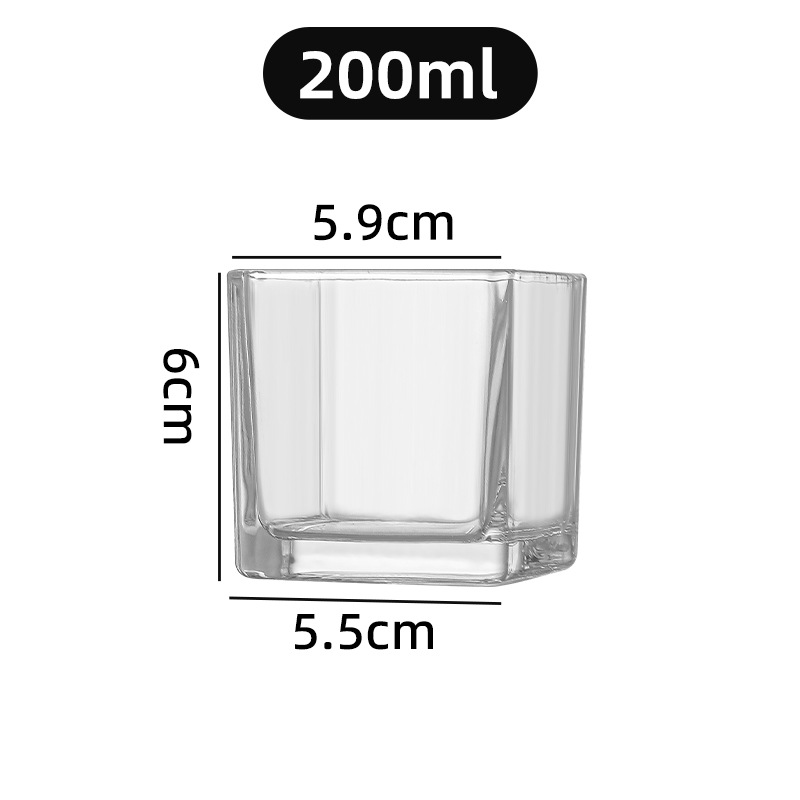 Picture of Wholesale glass aromatherapy candle cup square square cylinder transparent candle holder ornaments flower arrangement hydroponic vase large small size fish tank