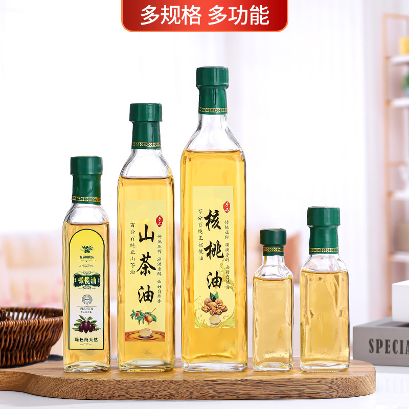 Picture of Wholesale glass oil bottle olive oil bottle 500ml sesame oil bottle thickened transparent edible oil empty bottle packaging glass bottle