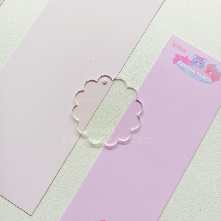 Picture of Cross-border transparent acrylic chip goo card DIY goo plate handmade keychain pendant organic glass blank embryo round