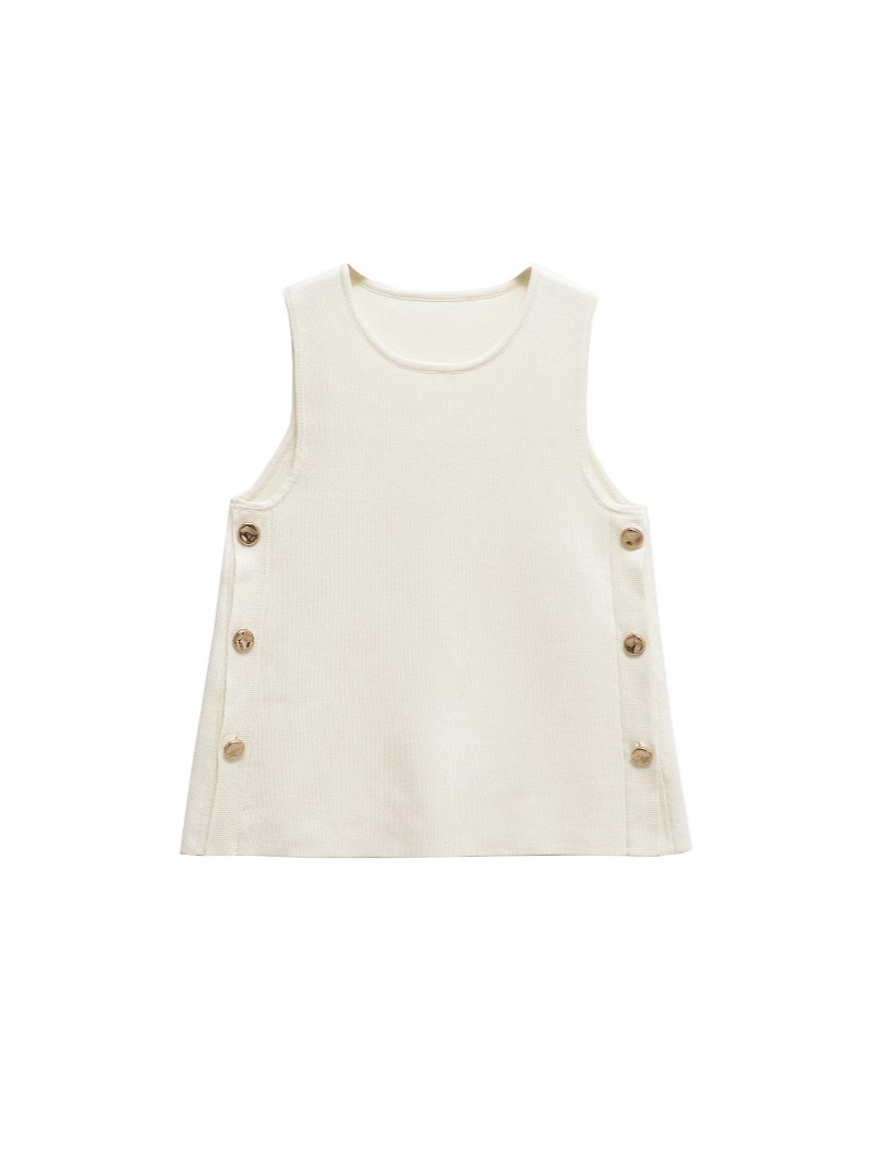 Women's 2025 New European and American Fashion Simple Buttoned Knitted Vest
