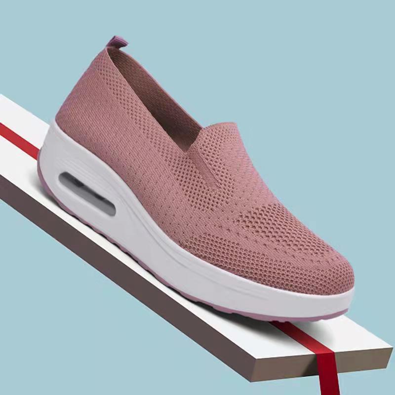 Picture of sneaker Women's Cross-border Foreign Trade 2025 New Thick-soled Air Cushion Casual Shoes Mesh Slip-on Heightened Walking Shoes for Women