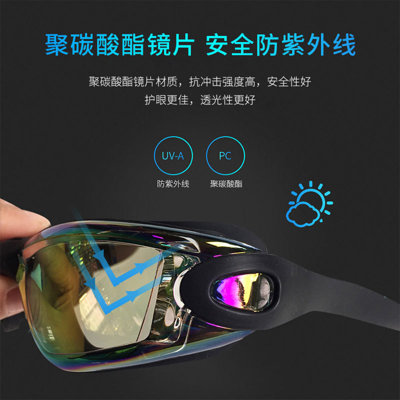 Picture of in stock 2025 new swimming goggles wholesale adult anti-fog plating swimming glasses waterproof silicone swimming goggles suit
